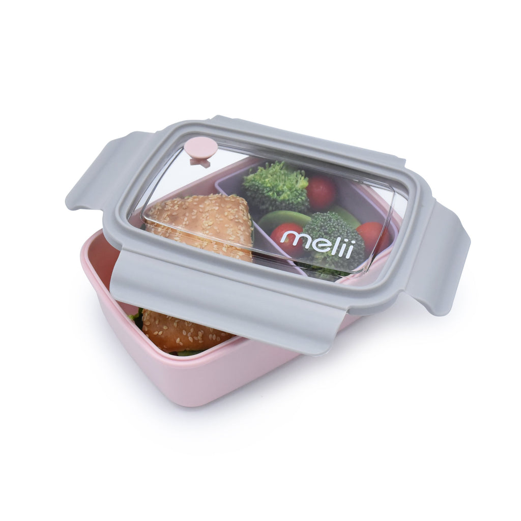 Lonchera Bento Box con compartimientos 880 ml rosada