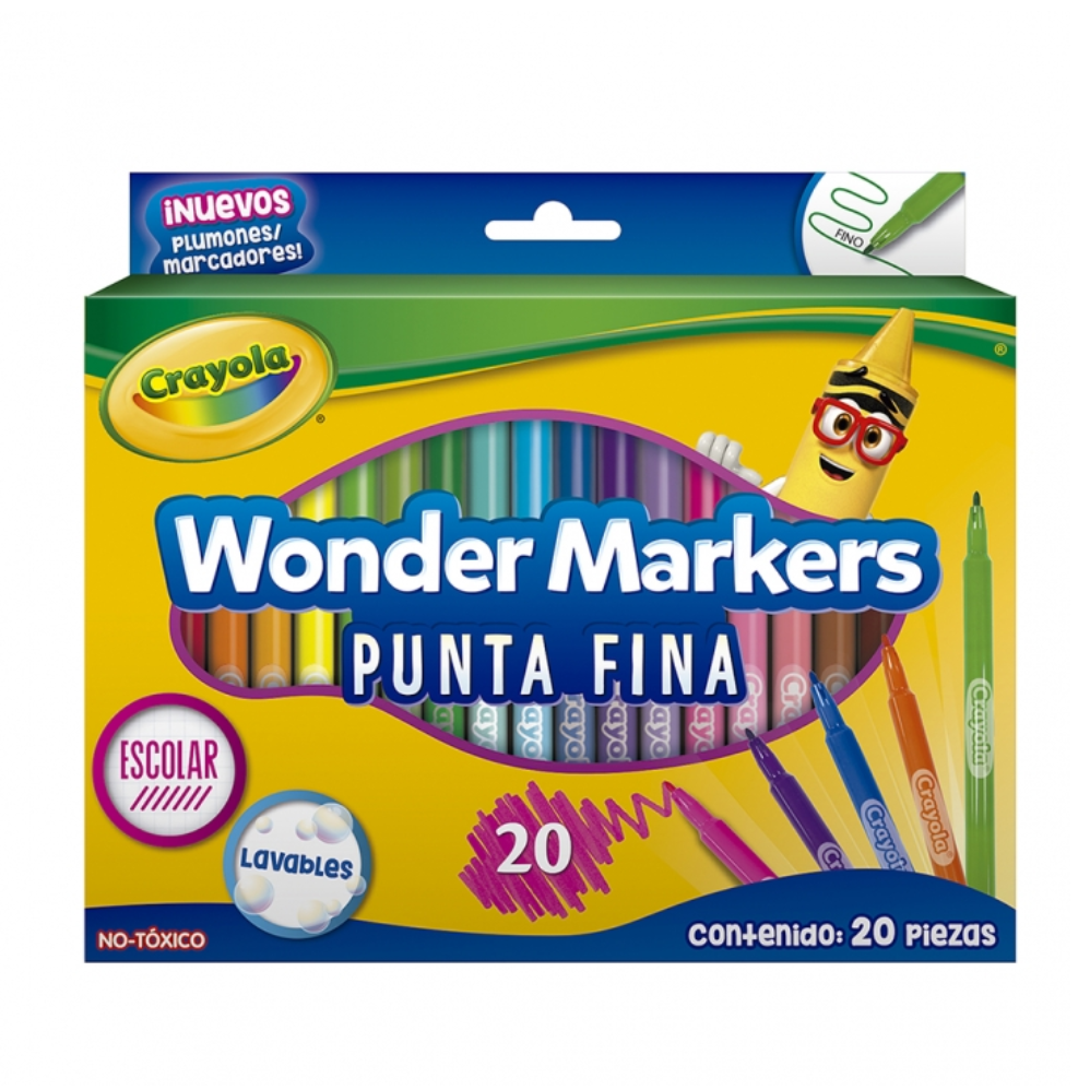 Marcadores Crayola Wonder 20 unidades