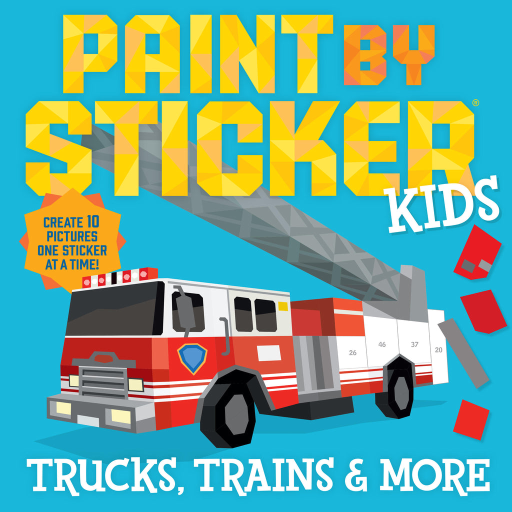 Paint by sticker: Camiones, trenes y más...