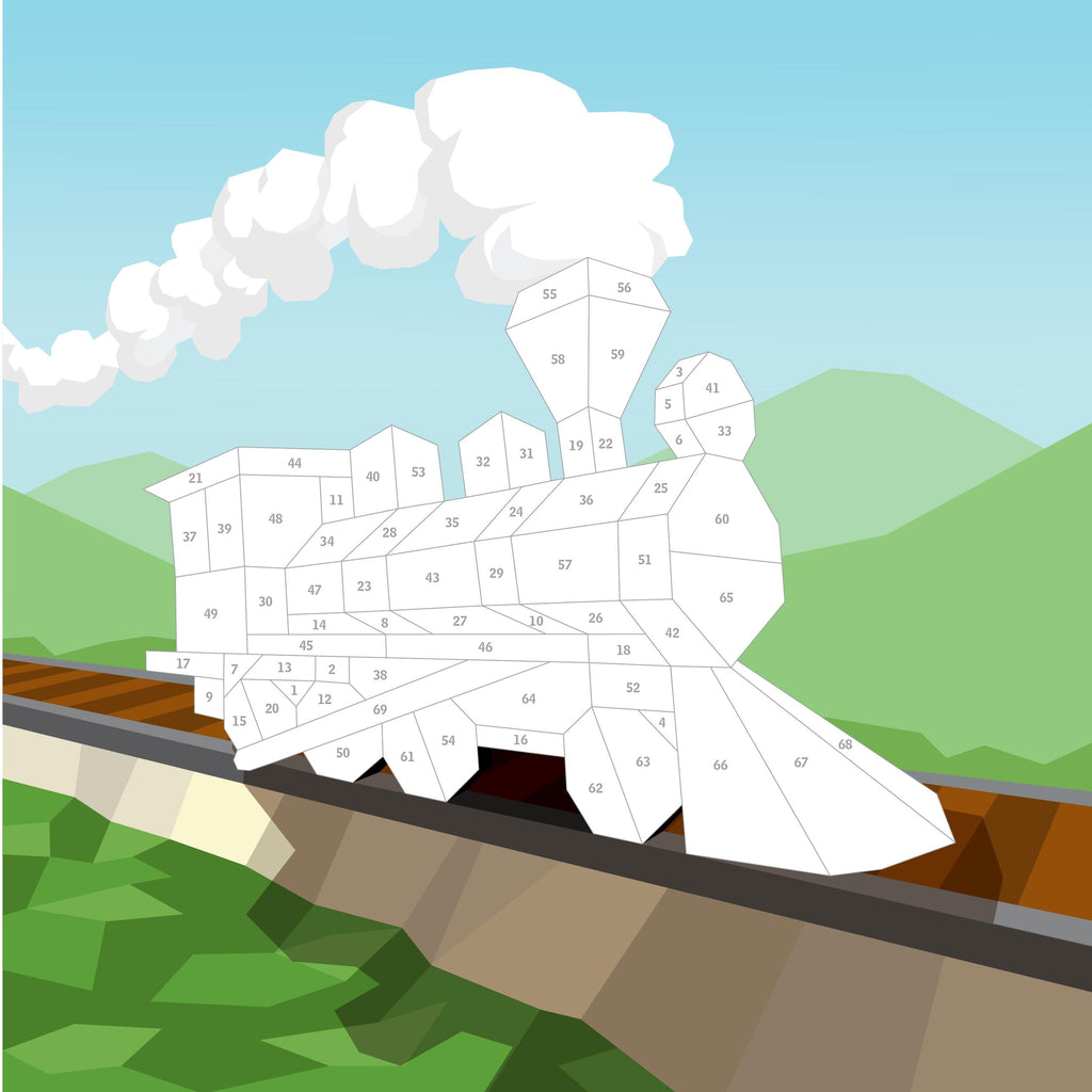 Paint by sticker: Camiones, trenes y más...