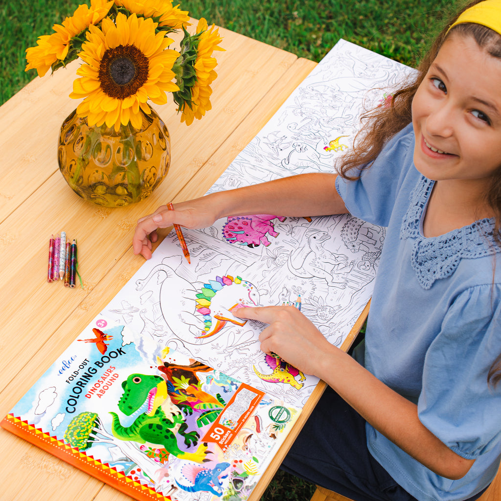 Libro desplegable para colorear Dinosaurios