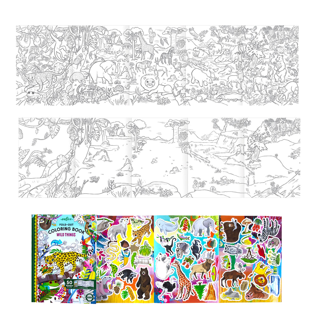 Libro desplegable para colorear Vida salvaje