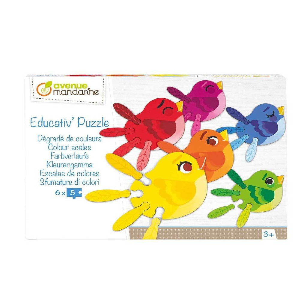 Puzzle educativo Pájaros de escala de colores