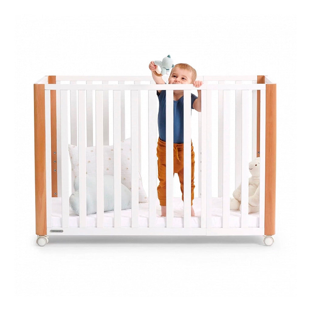 Cuna KOYA 4 en 1 cot madera + colchón blanco