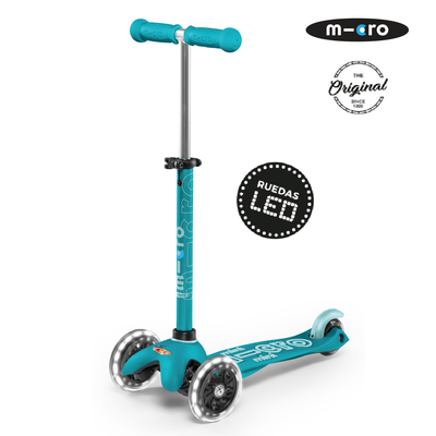 Scooter Micro Mini Deluxe LED Aqua