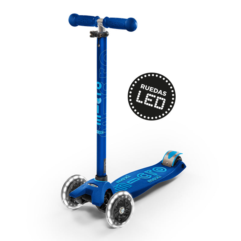 Scooter Micro Maxi Deluxe LED Azul Marino