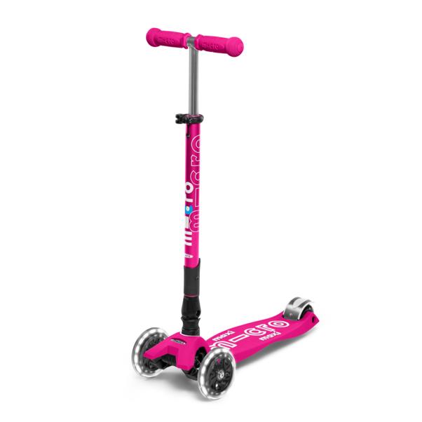 Scooter Micro Maxi Deluxe Plegable LED Rosado Fuerte