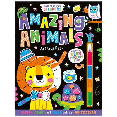 Libro de actividades para crear stickers: Amazing Animals