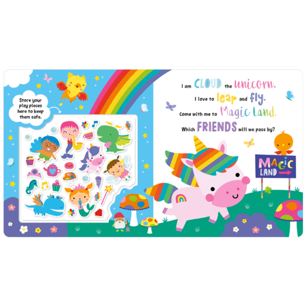 Libro de actividades con stickers inflados: Magical Friends