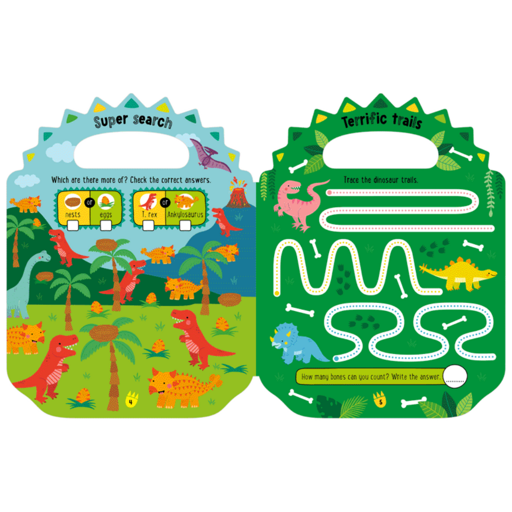 Libro de actividades con stickers My Green and Scaly Dinosaur