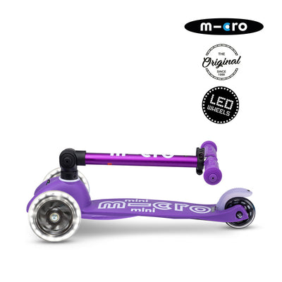 Scooter Micro Mini Deluxe LED Plegable Morado