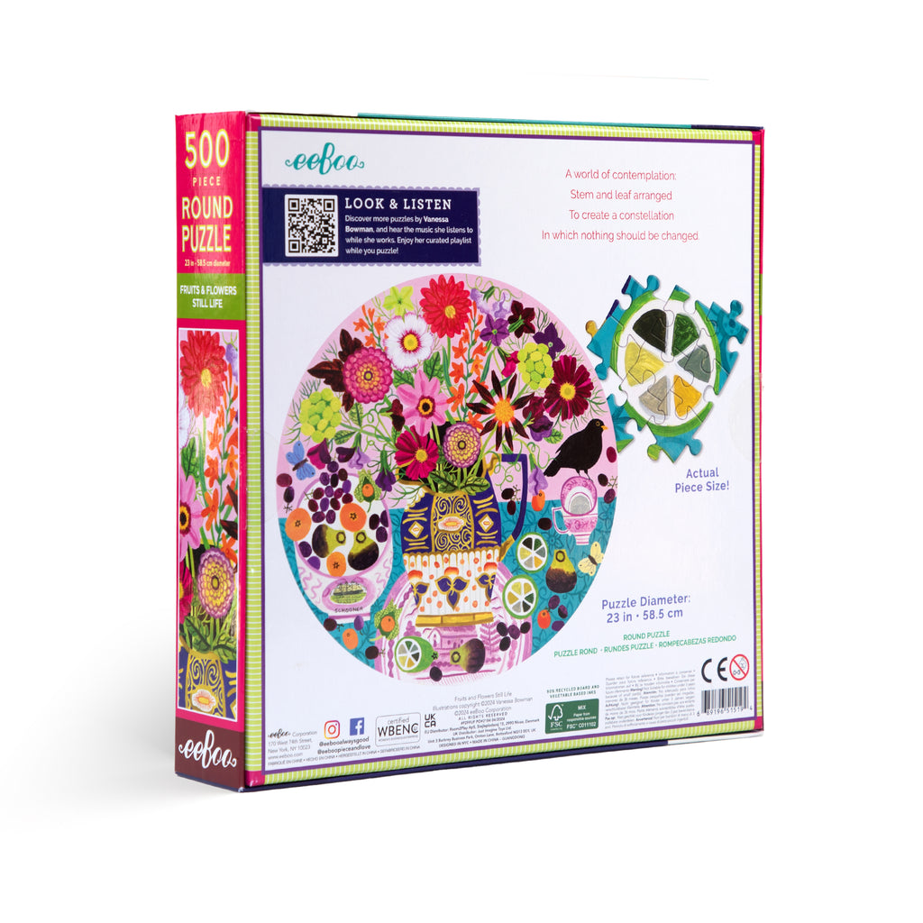 Puzzle redondo 500 piezas Frutas y Flores