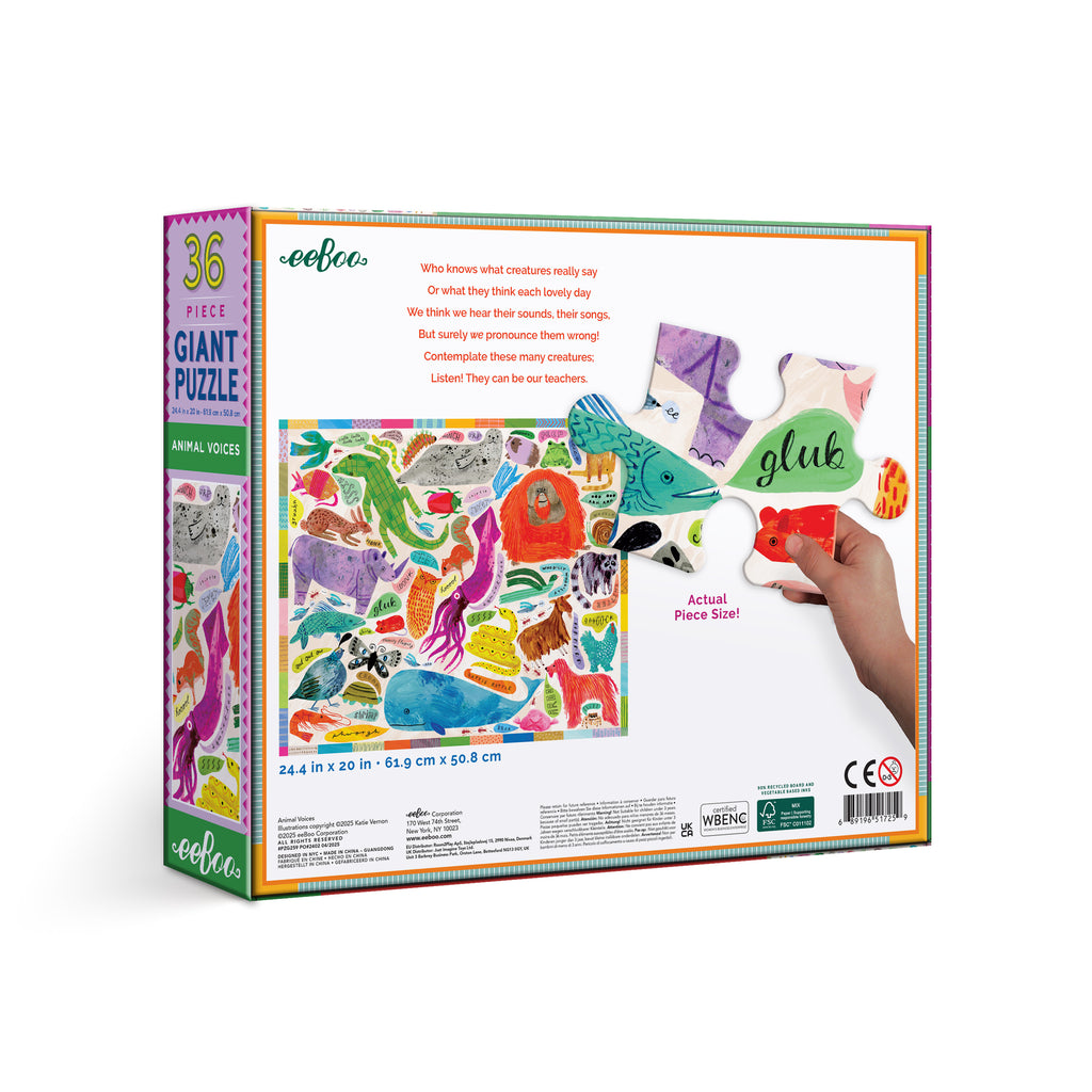 Puzzle Gigante 36 piezas Voces de animales