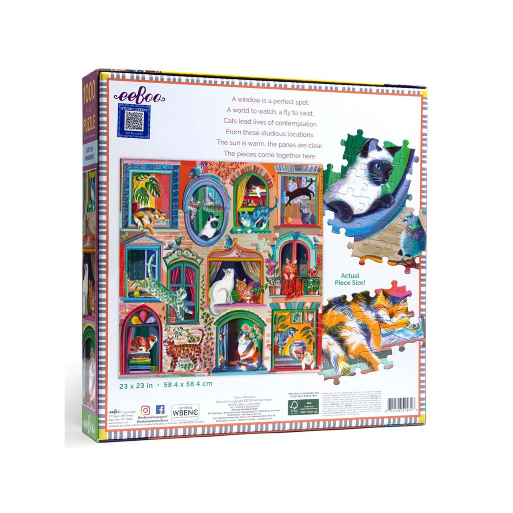 Puzzle 1000 piezas: Gatos en la ventana