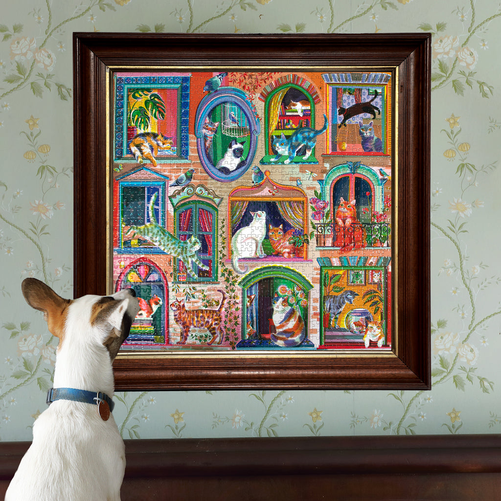 Puzzle 1000 piezas: Gatos en la ventana