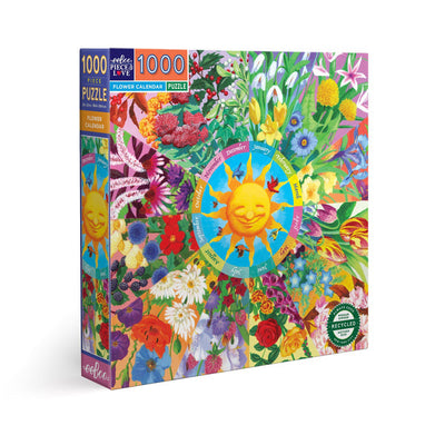 Puzzle 1000 piezas: Calendario de Flores