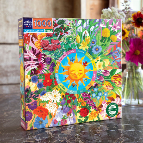 Puzzle 1000 piezas: Calendario de Flores