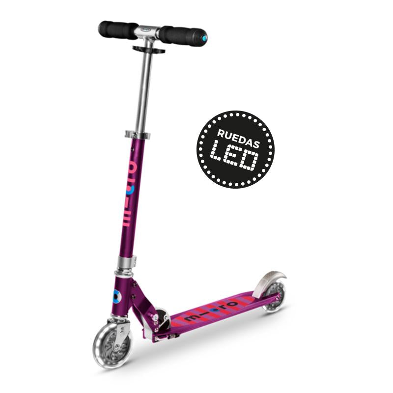 Scooter Micro Sprite LED Morado líneas