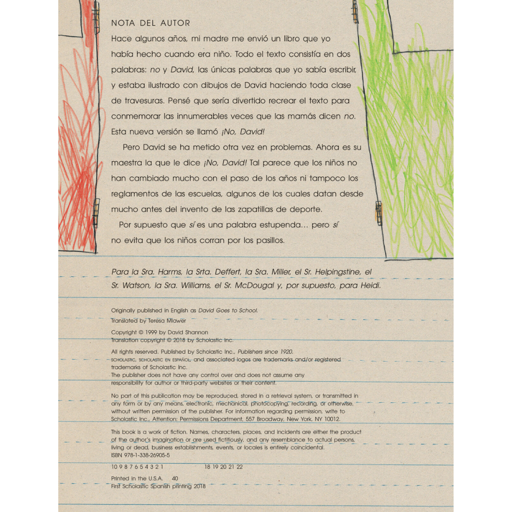David va a la escuela