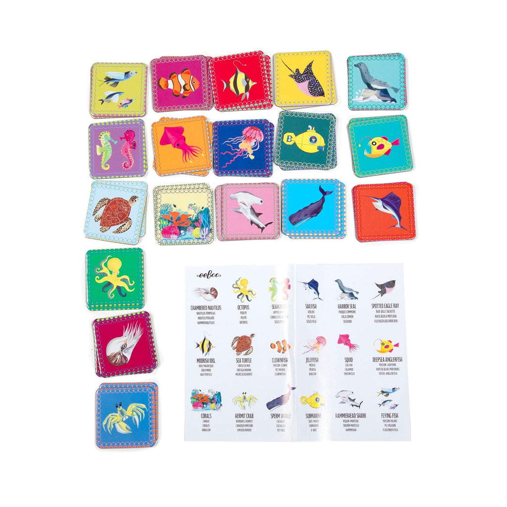Juego pequeño memorice océano