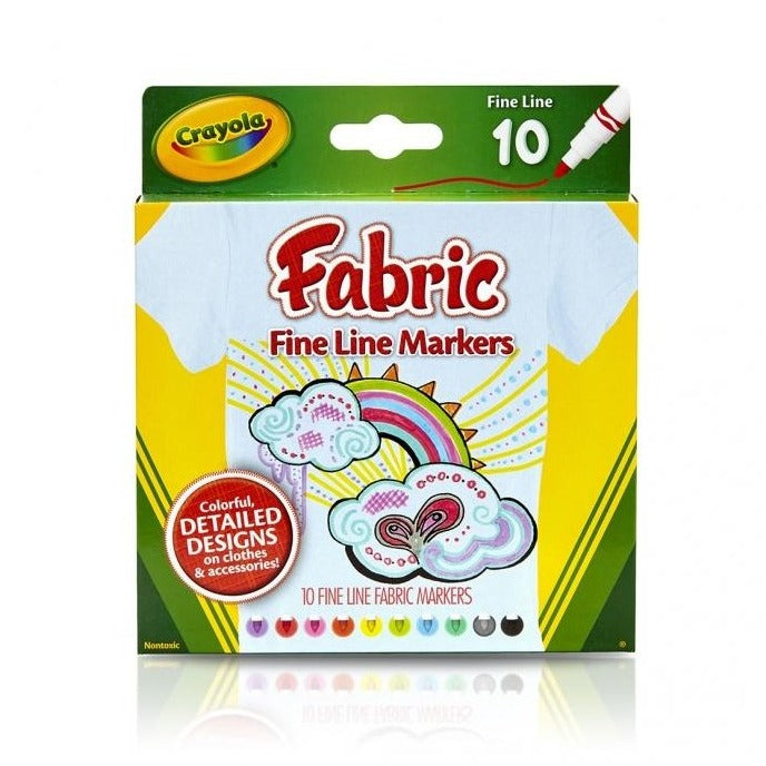 Marcadores Crayola Punta Fina Fabric 10 unidades