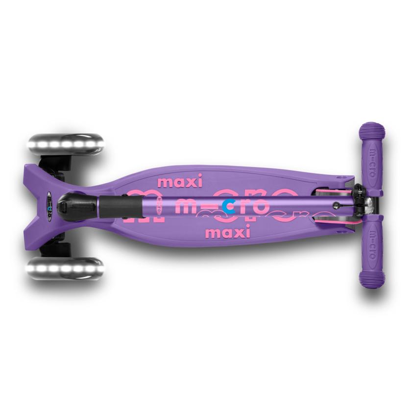 Scooter Micro Maxi Deluxe Plegable LED Morado