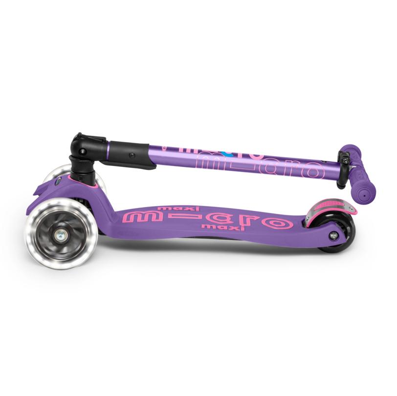 Scooter Micro Maxi Deluxe Plegable LED Morado