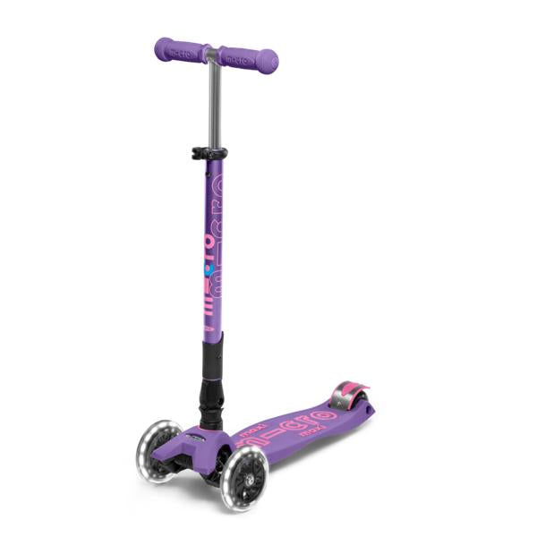 Scooter Micro Maxi Deluxe Plegable LED Morado