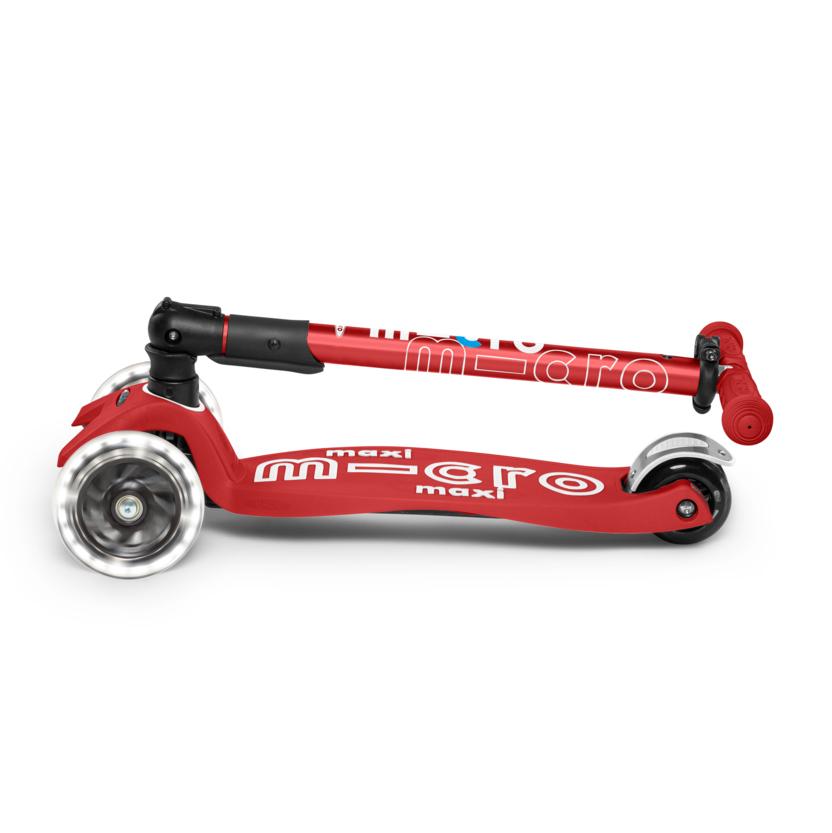 Scooter Micro Maxi Deluxe Plegable LED Rojo