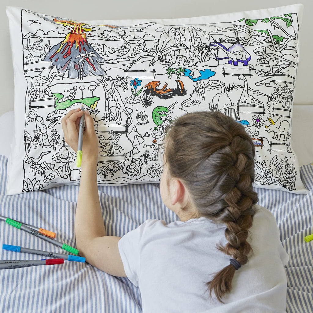 Funda de Almohada para pintar Dinosaurios