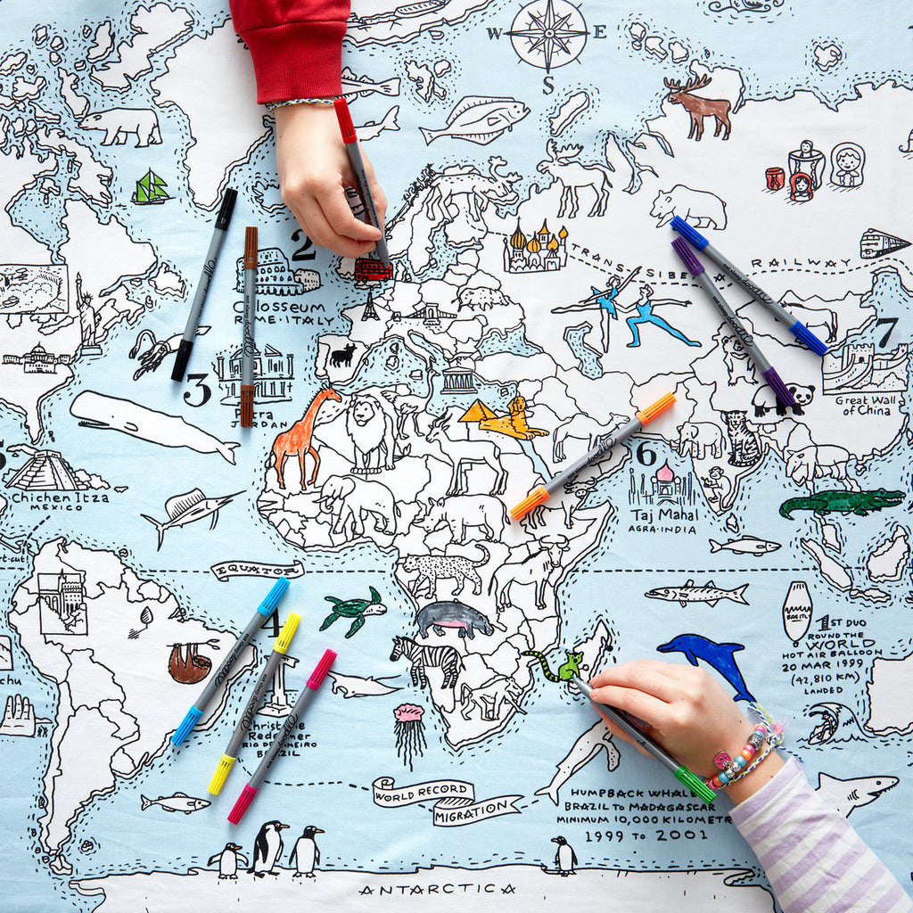 Mantel para Pintar Mapa del Mundo