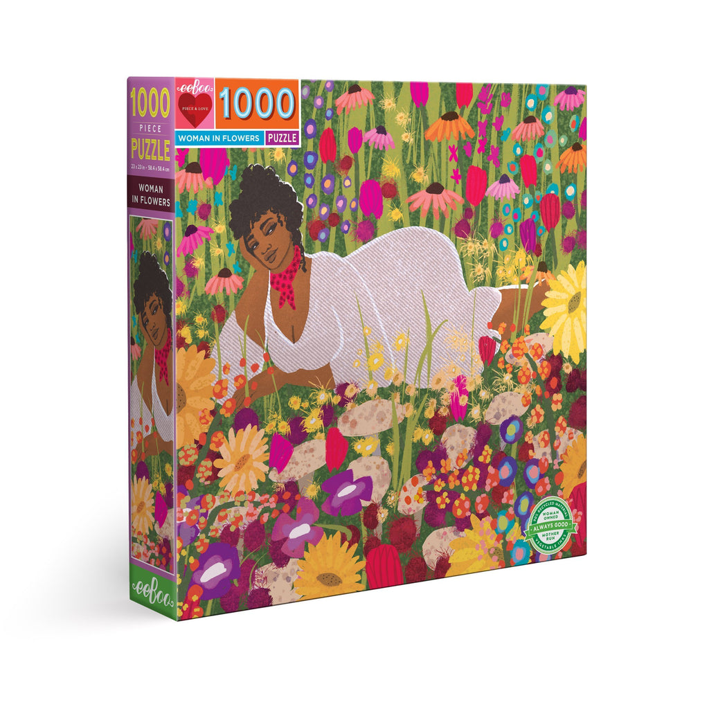 Puzzle 1000 piezas: Mujer con Flores