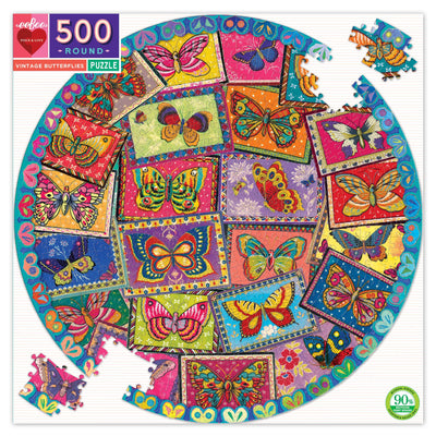 Puzzle redondo 500 piezas Mariposas