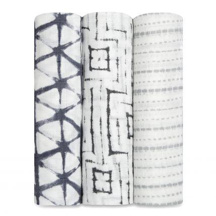 Swaddle de Bamboo 3 Pack - Pebble shibori