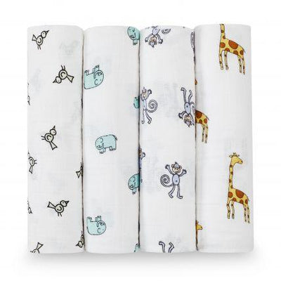 Swaddle 4 pack - Jungle Jam