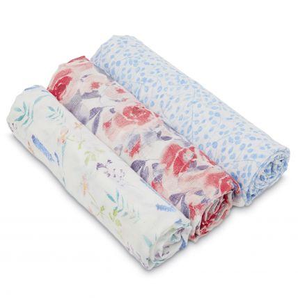 Swaddle de Bamboo 3 Pack - Watercolor garden