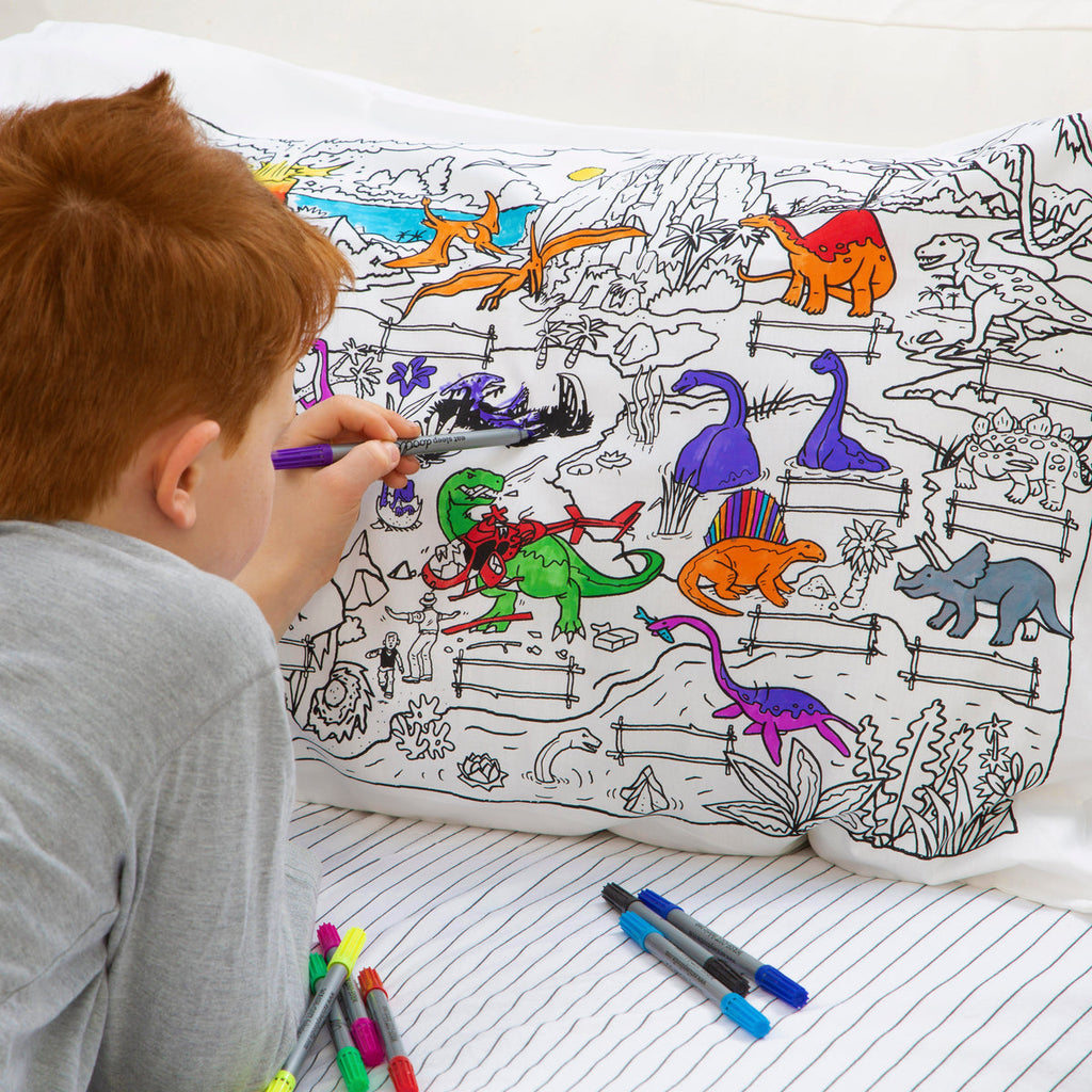 Funda de Almohada para pintar Dinosaurios
