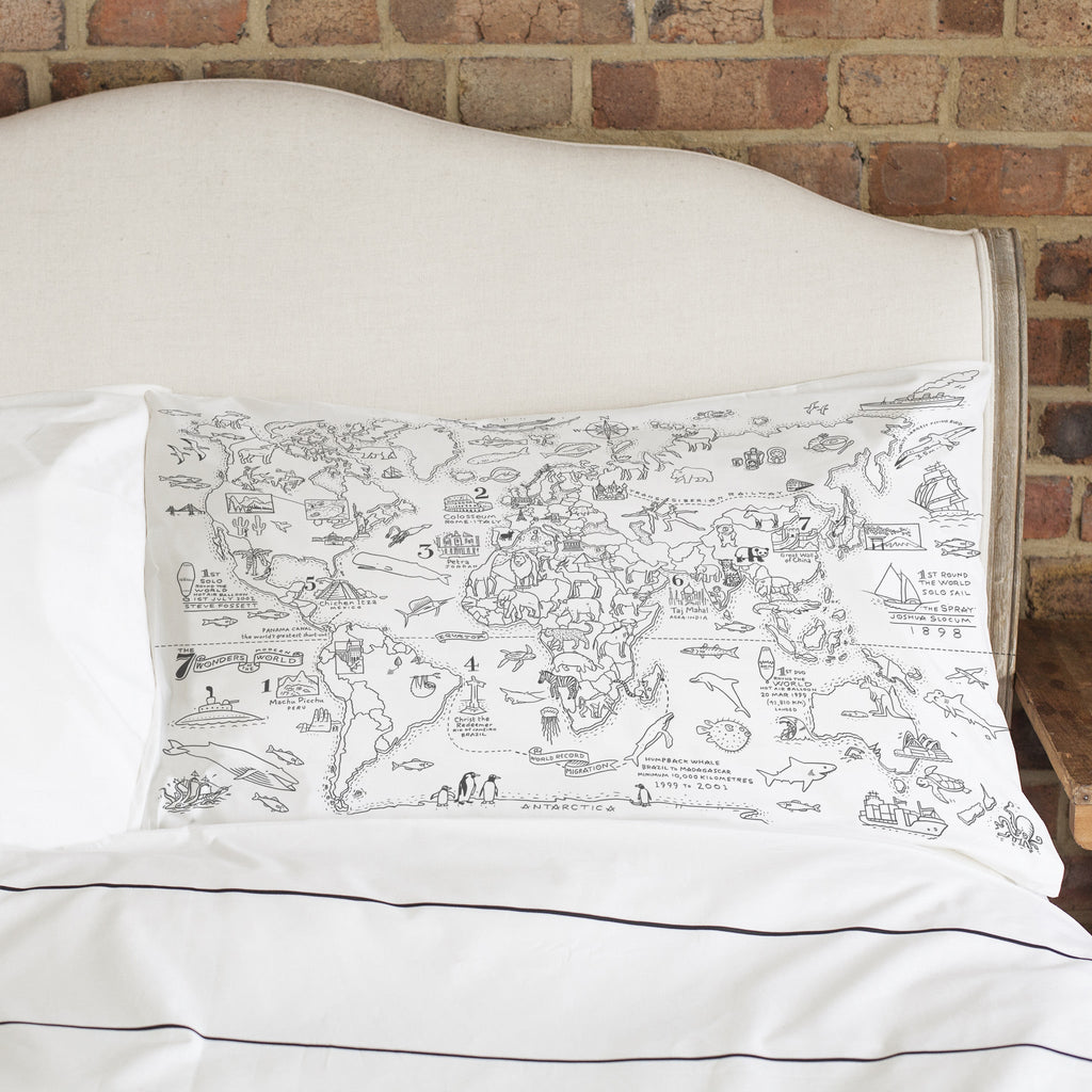Funda de Almohada para pintar Mapa del Mundo