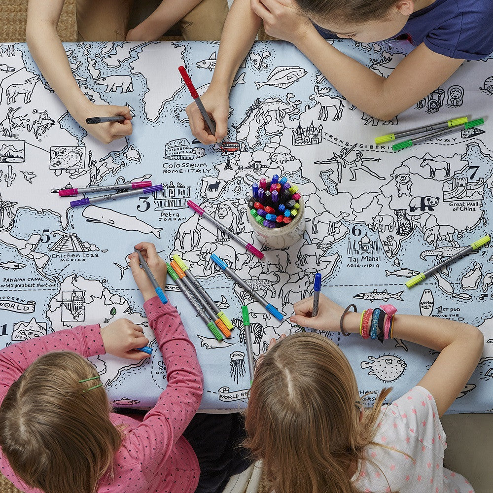 Mantel para Pintar Mapa del Mundo
