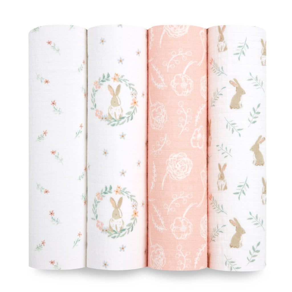 Swaddle Muselina 4 pack - Blushing Bunnies