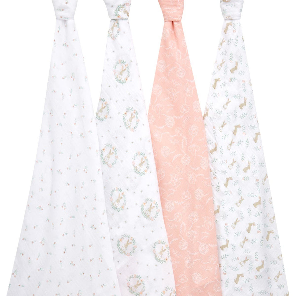 Swaddle Muselina 4 pack - Blushing Bunnies