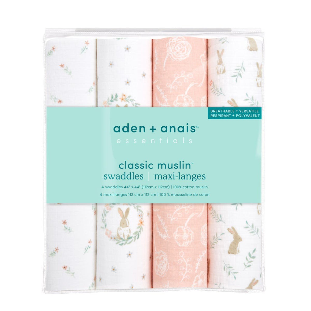 Swaddle Muselina 4 pack - Blushing Bunnies