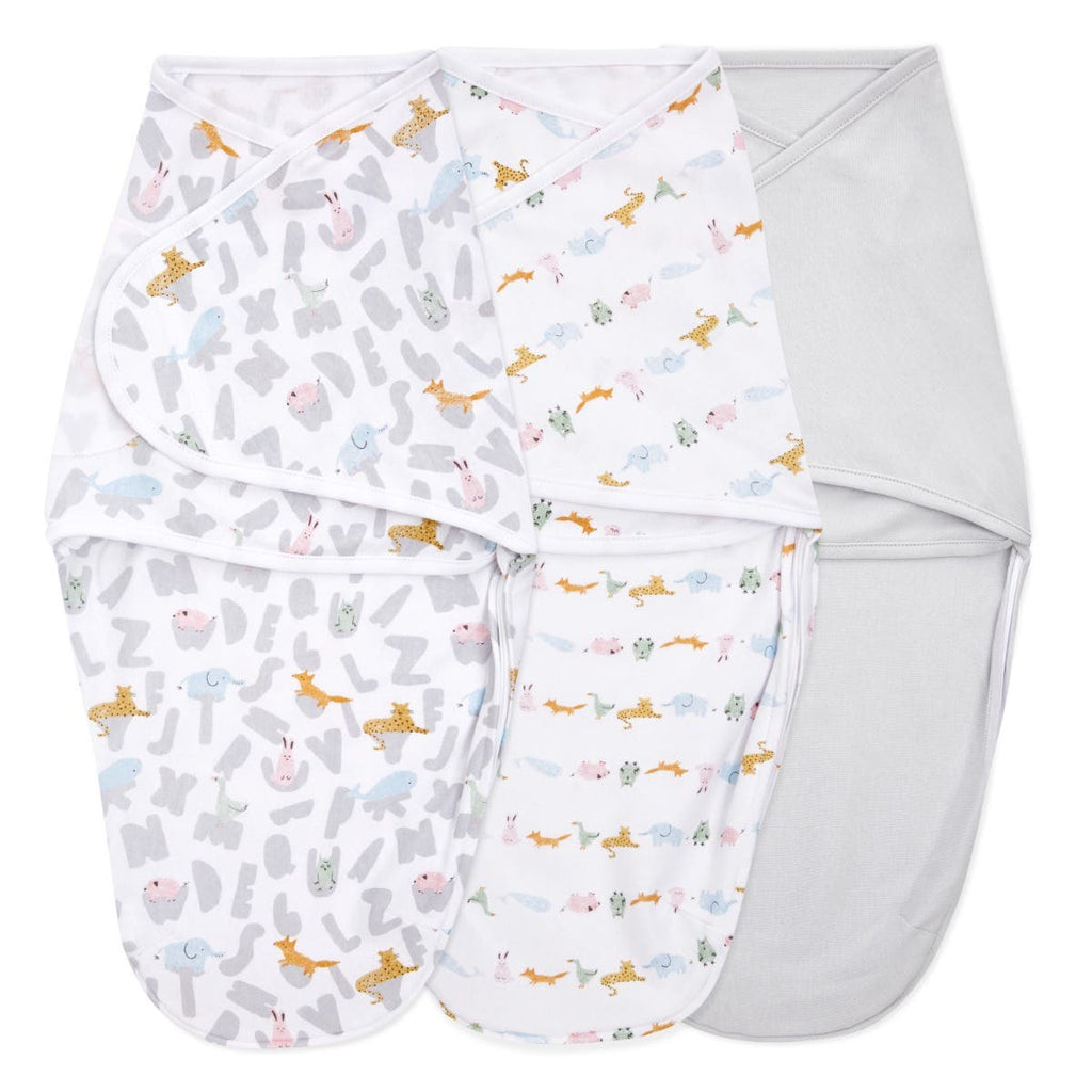 Sacos 3 pack para Swaddling 0-3 Meses - Alphabet Animals