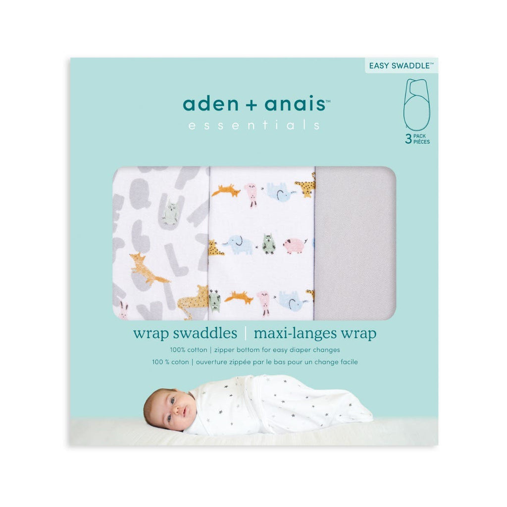 Sacos 3 pack para Swaddling 0-3 Meses - Alphabet Animals