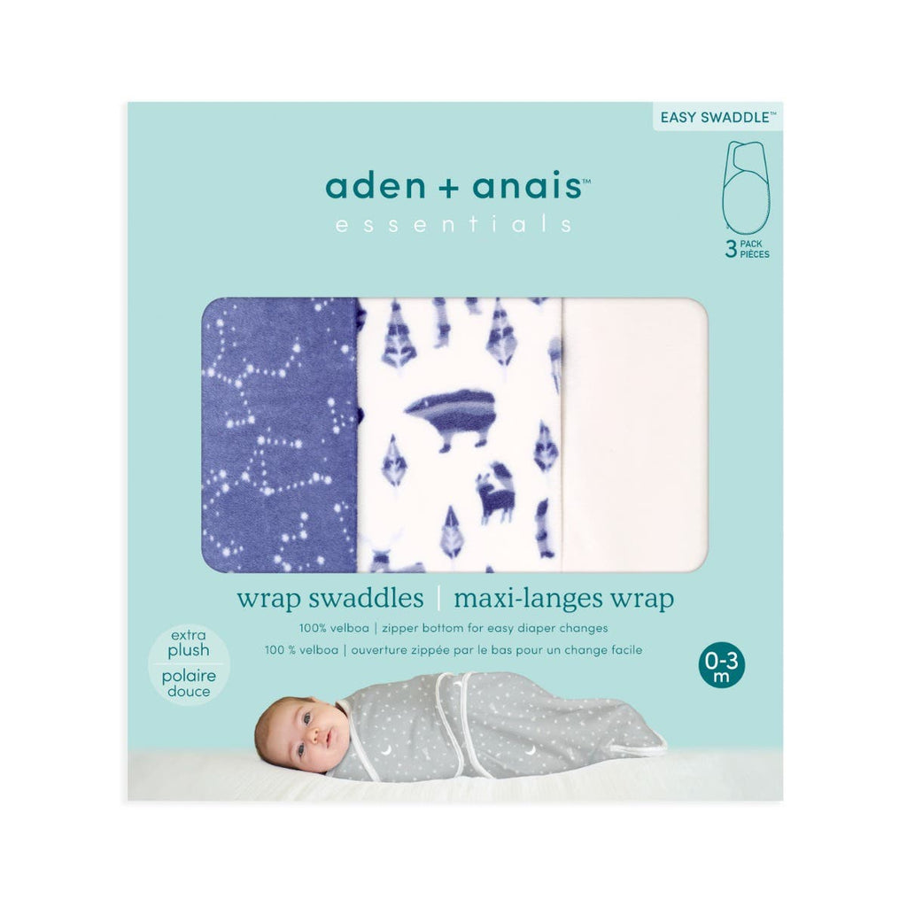 Sacos de plush 3 pack para Swaddling - Scandinavian Sky